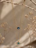 Evil eye dimond double chain