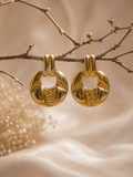 Texture door knocked earrings