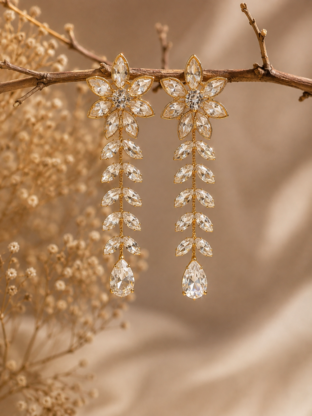 Flower dimond earring