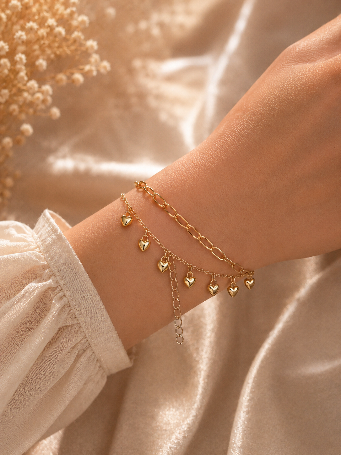 Heart golden cain bracelet