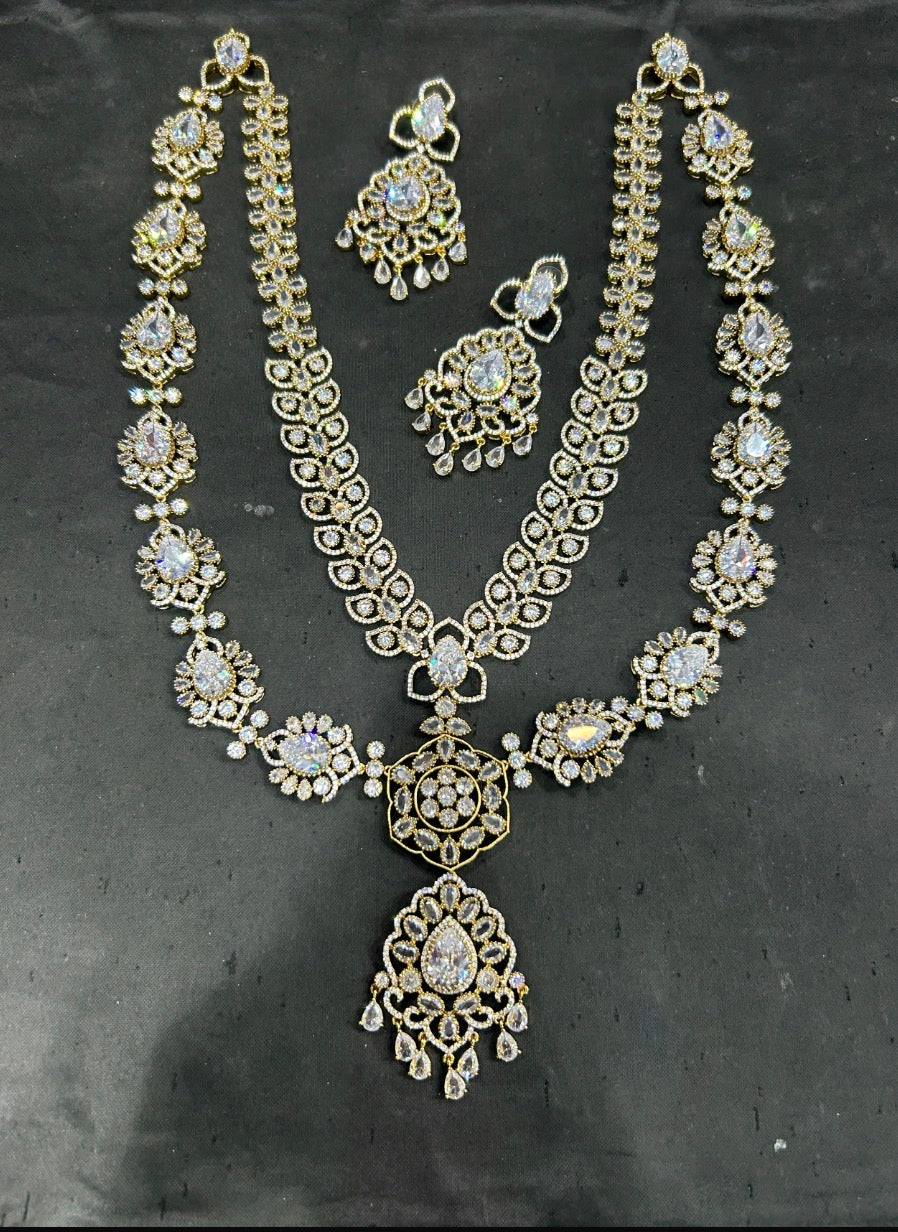 Royal Floral American Diamond Harm Set