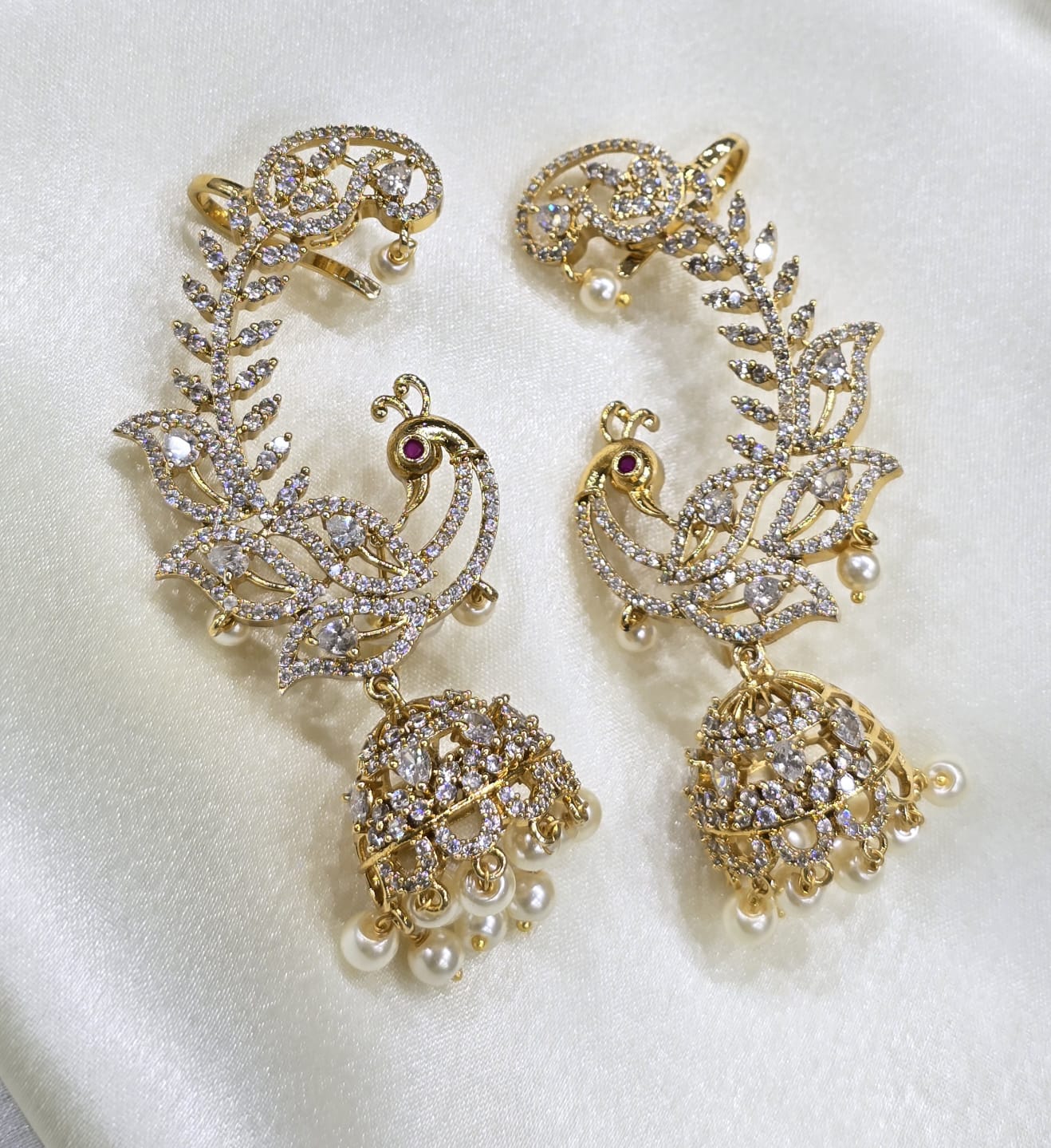 Peacock Ear Cuff Jhumkas